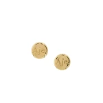 Aje Valetta Round Logo Stud in Gold | Earrings | Coveti