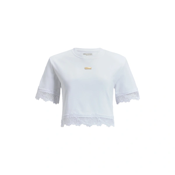 Verity Lace Hem Cropped Tee