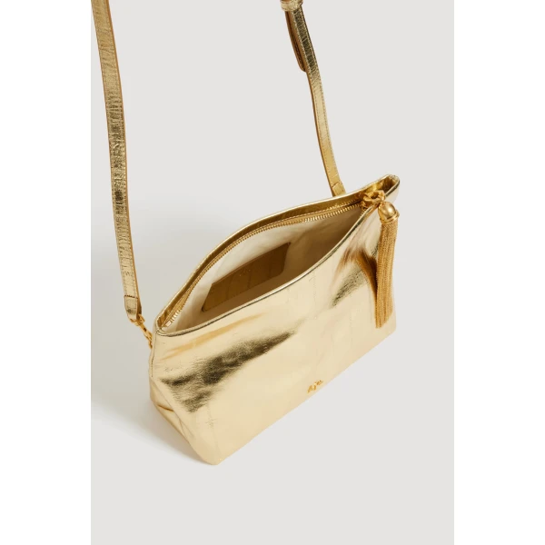 Aje Verona Eel Emboss Small Clutch in Gold Eel | Clutch Bags | Coveti