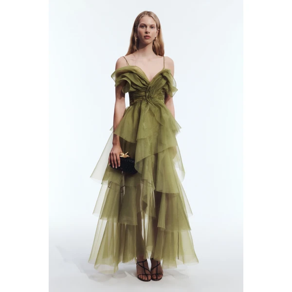 Aje Vionette Gown in Avocado | Evening Gowns | Coveti