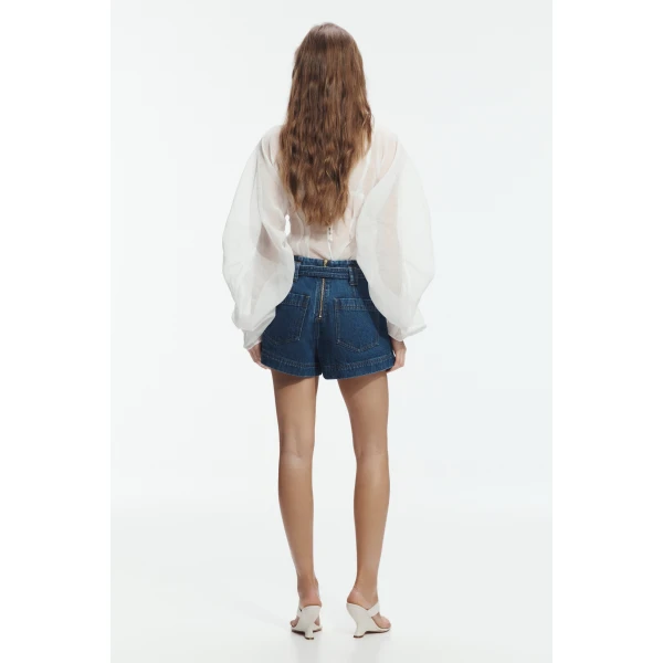 Aje Viva Belted Denim Short