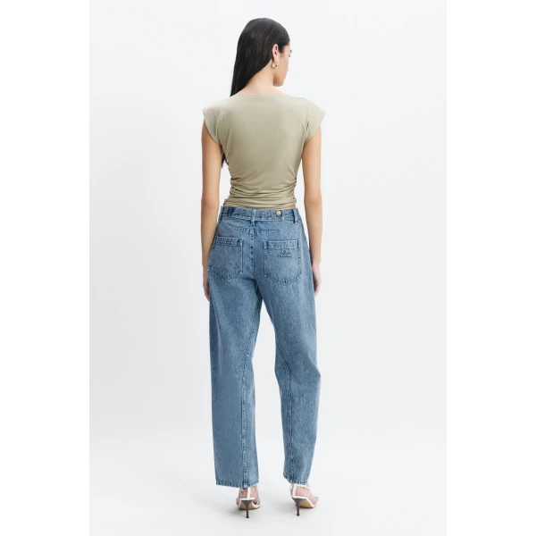 Aje Willow Asymmetric Top in Pale Olive | Tops | Coveti