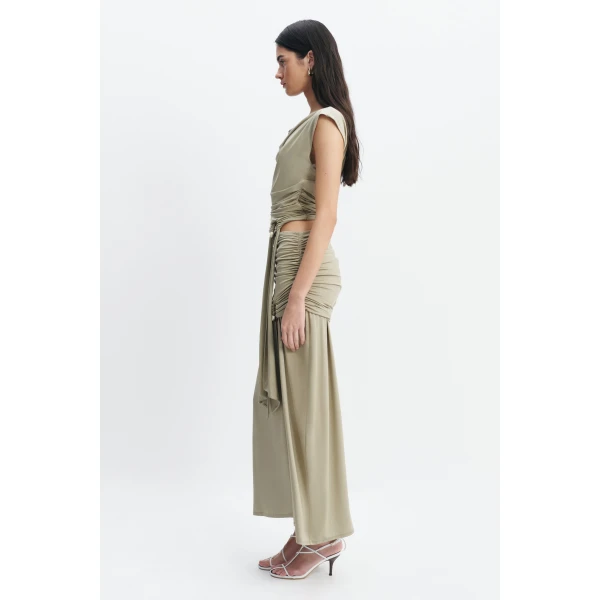 Aje Willow Maxi Skirt in Pale Olive | Skirts | Coveti
