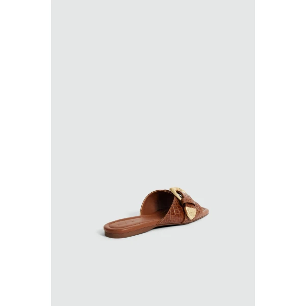 Aje Zanthe Slide in Amber Croc | Flip Flops & Slides | Coveti