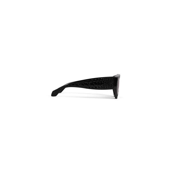 Alaia Aviator Mask Sunglasses in Black, Crocodile Print | Sunglasses | Coveti