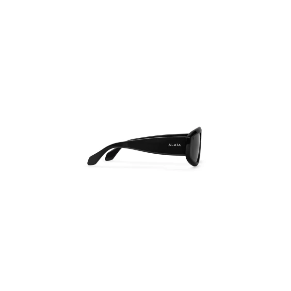 Alaia Aviator Mask Sunglasses in Black | Sunglasses | Coveti