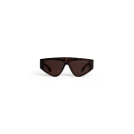 Alaia Aviator Mask Sunglasses in Havana, Crocodile Print | Sunglasses | Coveti