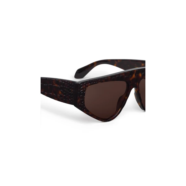 Alaia Aviator Mask Sunglasses in Havana, Crocodile Print | Sunglasses | Coveti