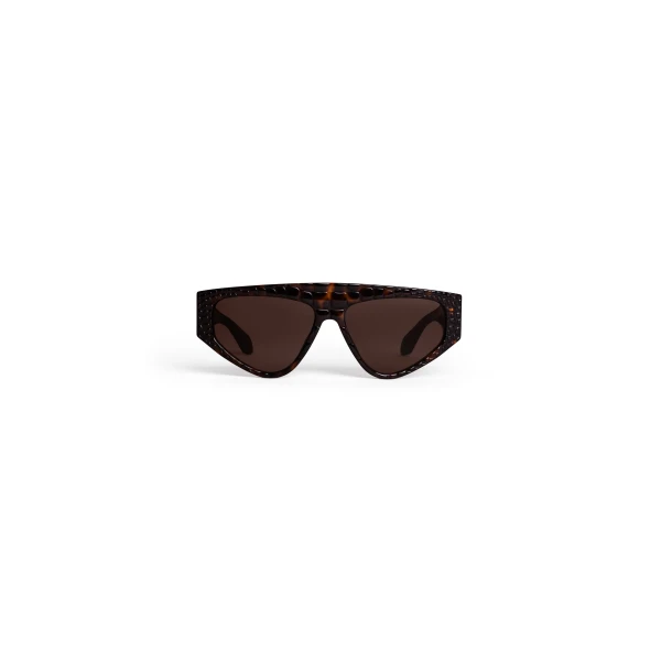Alaia Aviator Mask Sunglasses in Havana, Crocodile Print | Sunglasses | Coveti