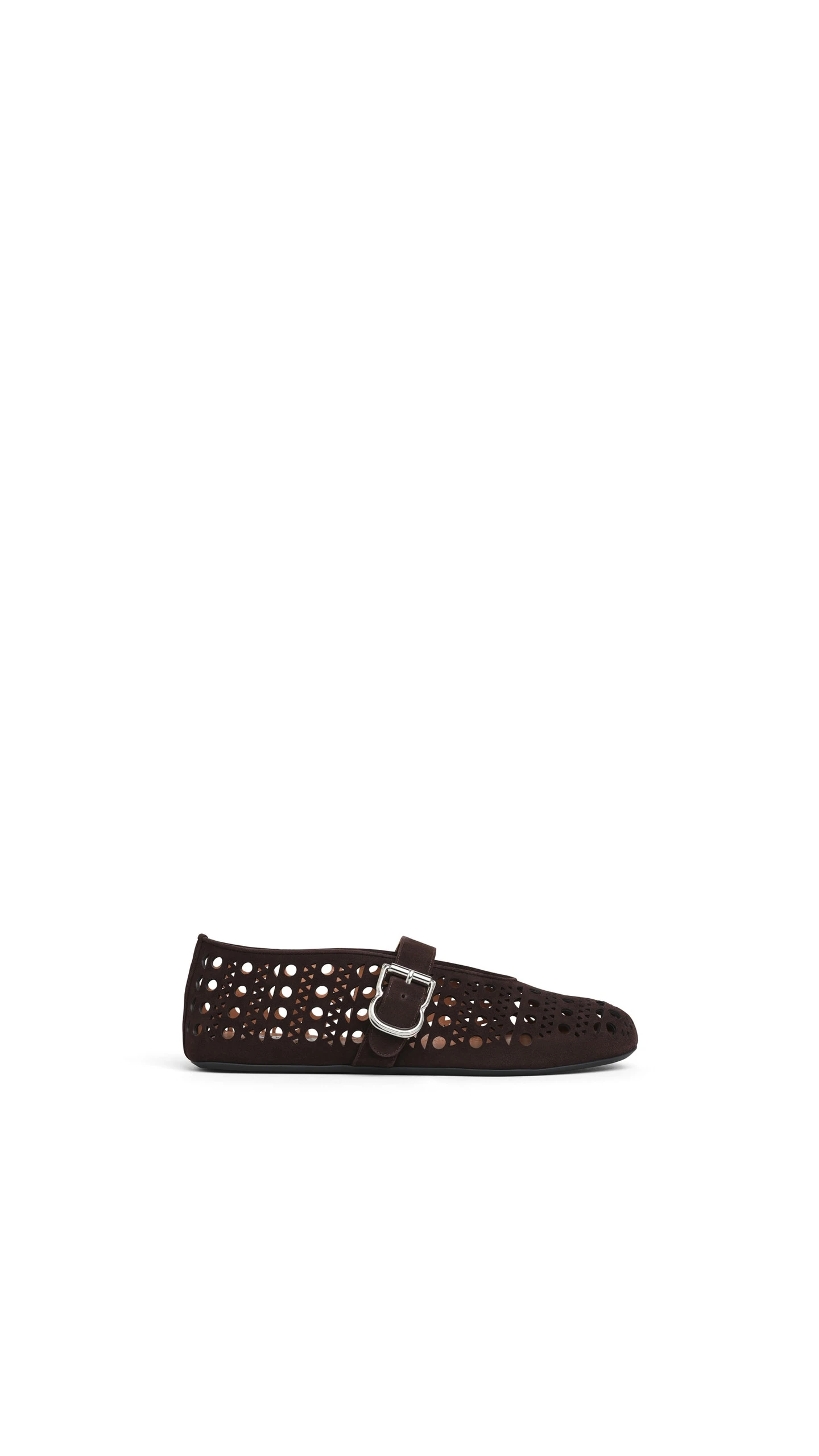 Alaia Ballet Flats Vienne in Suede, Dark Brown Alaia Ballet Flats Vienne in Suede, Dark Brown | Flats | Coveti