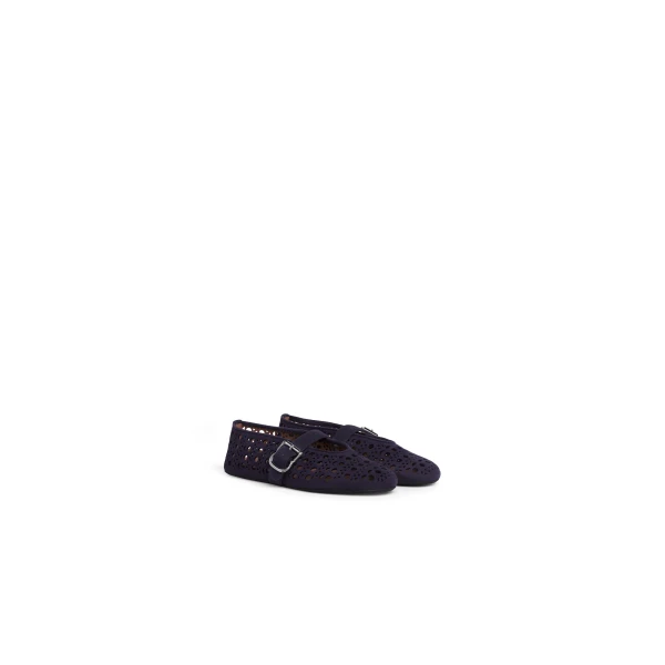 Alaia Ballet Flats Vienne in Suede, Eggplant | Flats | Coveti