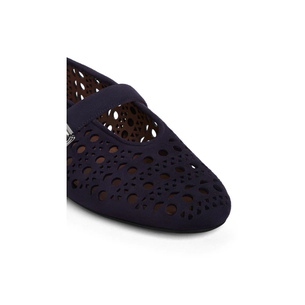 Alaia Ballet Flats Vienne in Suede, Eggplant | Flats | Coveti