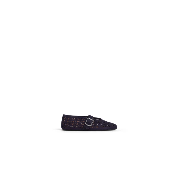 Alaia Ballet Flats Vienne in Suede, Eggplant | Flats | Coveti