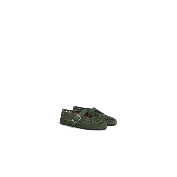 Alaia Ballet Flats Vienne in Suede, Lichen | Flats | Coveti