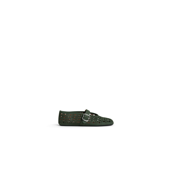 Alaia Ballet Flats Vienne in Suede, Lichen | Flats | Coveti