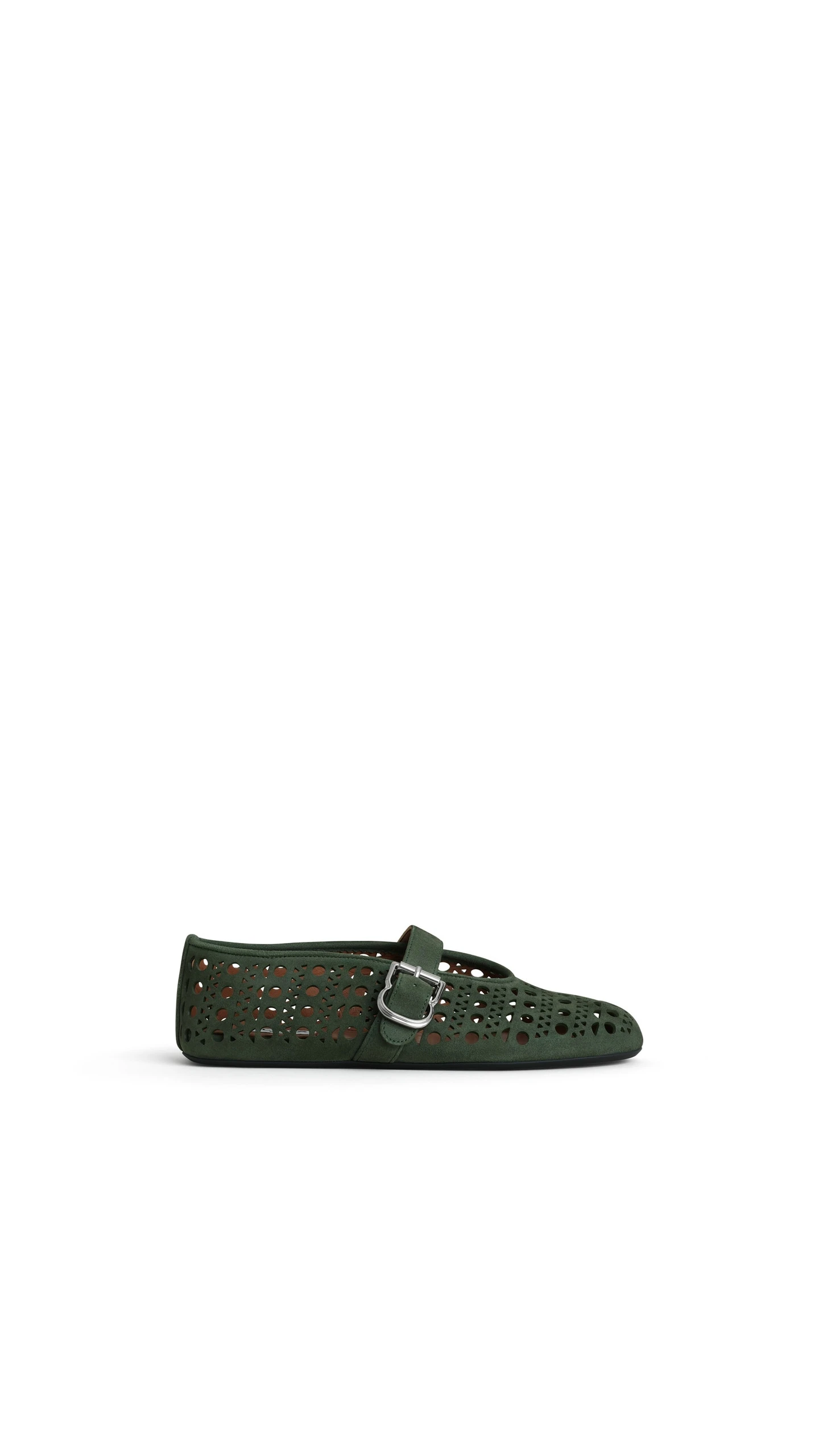 Alaia Ballet Flats Vienne in Suede, Lichen Alaia Ballet Flats Vienne in Suede, Lichen | Flats | Coveti