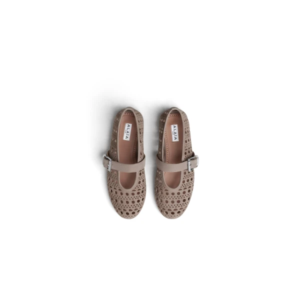 Alaia Ballet Flats Vienne in Suede, Mist | Flats | Coveti
