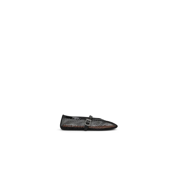 Alaia Ballet Flats in Fishnet, Black | Flats | Coveti