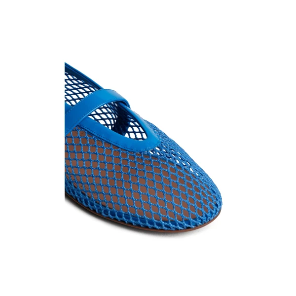 Alaia Ballet Flats in Fishnet, Electric Blue | Flats | Coveti