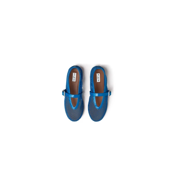 Alaia Ballet Flats in Fishnet, Electric Blue | Flats | Coveti