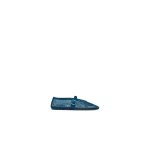 Alaia Ballet Flats in Fishnet and Suede, China Blue | Flats | Coveti