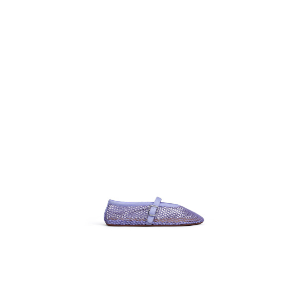 Alaia Ballet Flats in Fishnet and Suede, Lilac | Flats | Coveti
