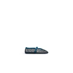 Alaia Ballet Flats in Fishnet and Suede, Peacock Blue | Flats | Coveti
