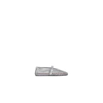 Alaia Ballet Flats in Laminated Fishnet, Silver | Flats | Coveti