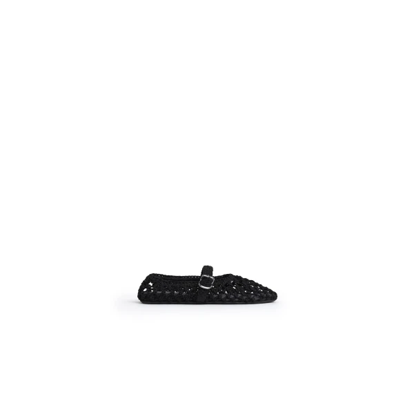 Ballet Flats in Satin Cord, Black