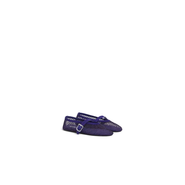 Alaia Ballet Flats in Strass Fishnet, Iris | Flats | Coveti