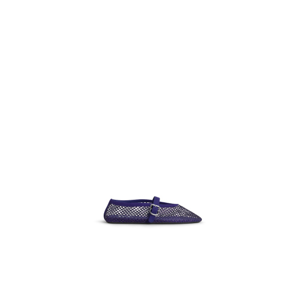 Alaia Ballet Flats in Strass Fishnet, Iris | Flats | Coveti