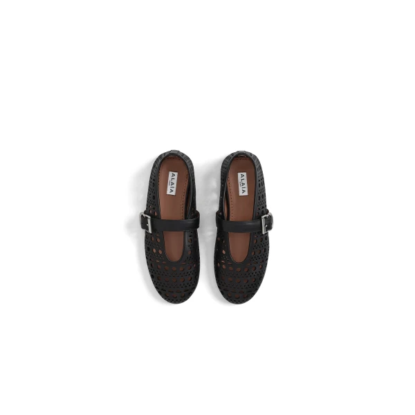 Alaia Ballet Flats in Vienne Lambskin, Black | Flats | Coveti