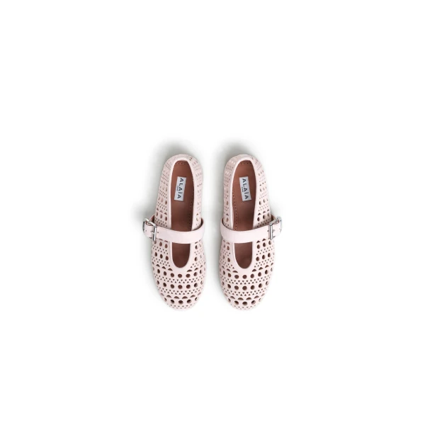 Alaia Ballet Flats in Vienne Suede, Pink | Flats | Coveti