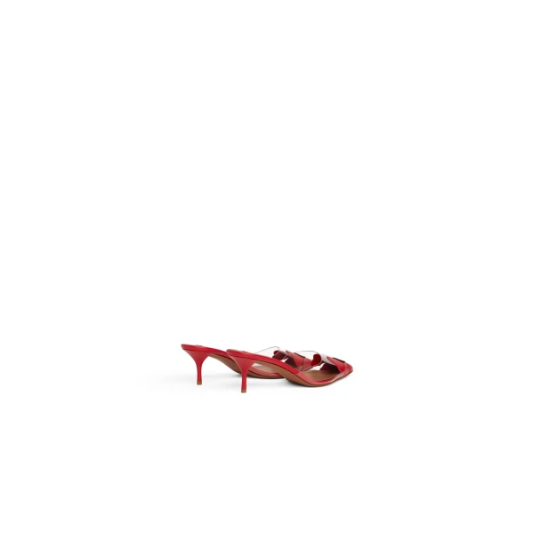 Alaia Bloom Mules in Calfskin, Red | Mules | Coveti