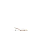 Alaia Bloom Mules in Calfskin, White | Mules | Coveti