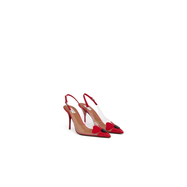Alaia Bloom Slingbacks in Nappa, Red | Heels | Coveti