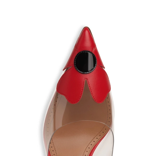 Alaia Bloom Slingbacks in Nappa, Red | Heels | Coveti