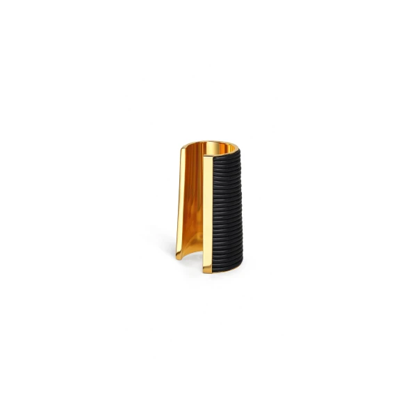 Alaia Bobine Large Cuff in Navy and Gold | Cuffs | Coveti