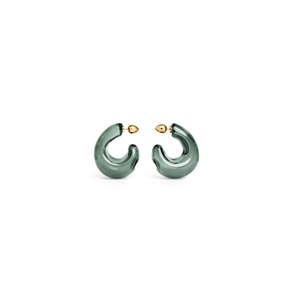 Alaia Bubble Hoop Earrings in Grey | Earrings | Coveti