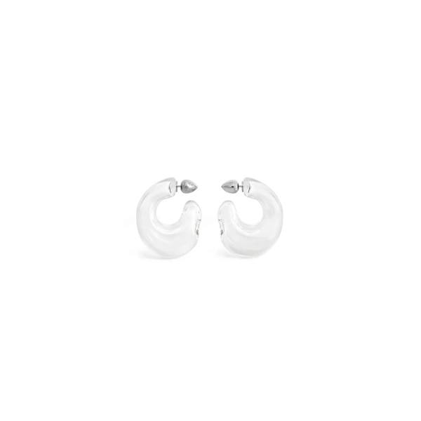 Alaia Bubble Hoop Earrings in Transparent | Earrings | Coveti