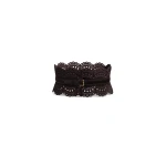 Alaia Bustier Belt in Perforated Vienne Haircalf, Chocolate | Belts | Coveti