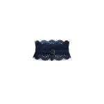 Alaia Bustier Belt in Perforated Vienne Nubuck, Blue | Belts | Coveti