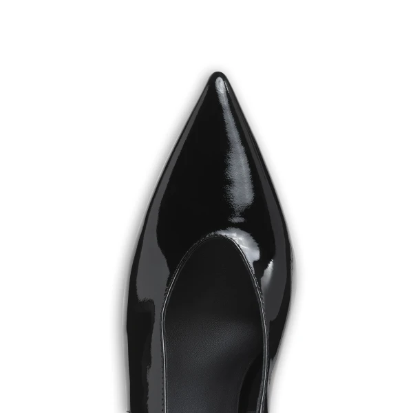 Alaia Clogs Wedge Slingbacks in Patent Calfskin, Black | Heels | Coveti