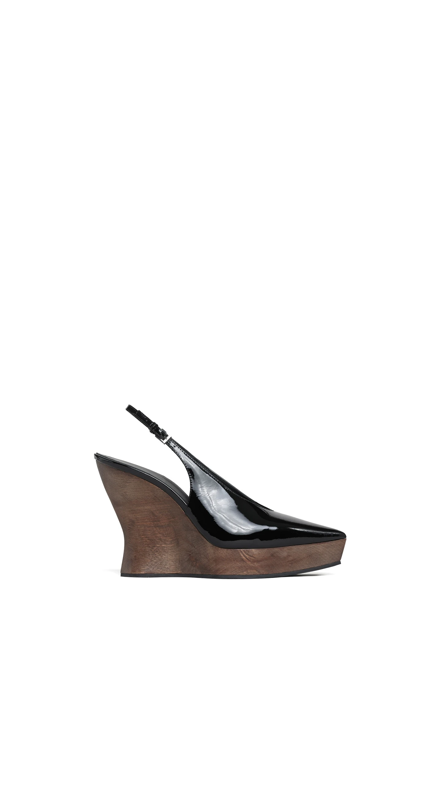 Alaia Clogs Wedge Slingbacks in Patent Calfskin, Black Alaia Clogs Wedge Slingbacks in Patent Calfskin, Black | Heels | Coveti
