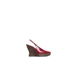 Alaia Clogs Wedge Slingbacks in Patent Calfskin, Carmine | Heels | Coveti