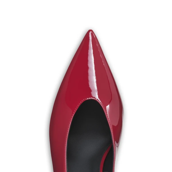 Alaia Clogs Wedge Slingbacks in Patent Calfskin, Carmine | Heels | Coveti
