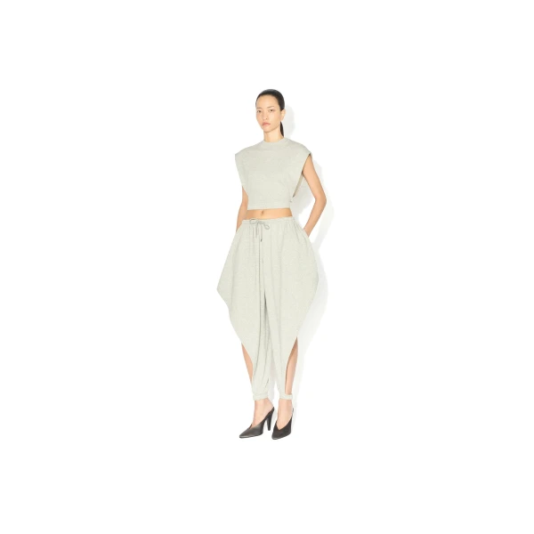 Alaia Cone Mules in Satin, Anthracite and Dark Grey | Mules | Coveti