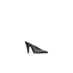 Alaia Cone Mules in Satin, Anthracite and Dark Grey | Mules | Coveti