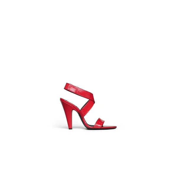 Alaia Cone Sandals in Ayers Leather, Burnt Orange | Sandals | Coveti