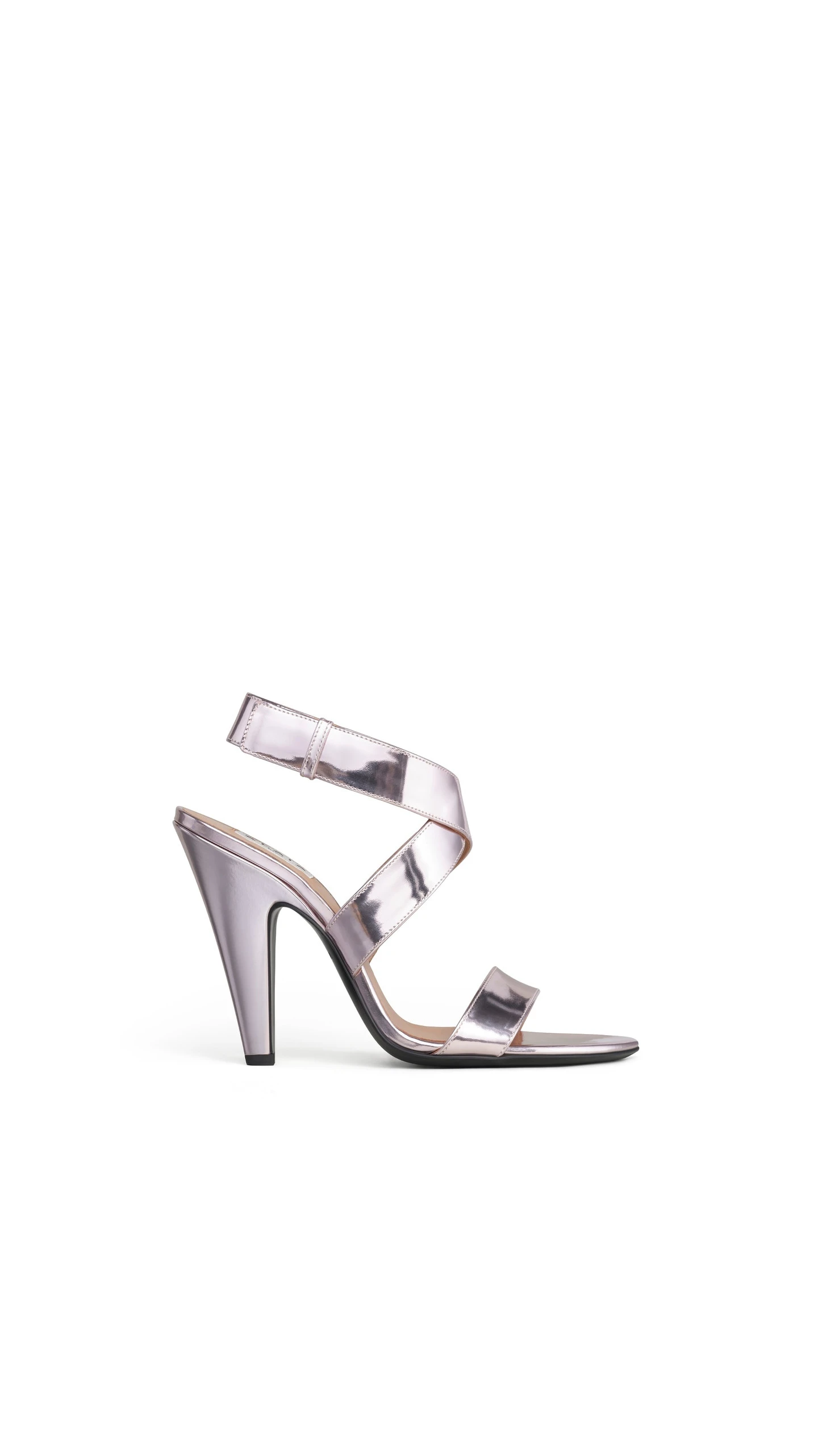 Alaia Cone Sandals in Mirror Calfskin, Blush and Silver Alaia Cone Sandals in Mirror Calfskin, Blush and Silver | Sandals | Coveti